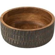 J-line - Kom Mango Hout Bruin/zwart Large - 25x25x10cm