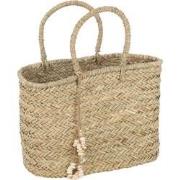 J-line - Strandtas Schelpen Jute Naturel Large - 46x25x51cm