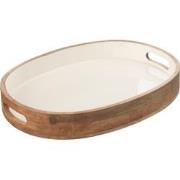 J-line - Trays Kos Wood Brown/white - 50x37x7cm