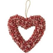 J-line - Hanger Krans Hart Bessen Plastiek Rood - 30x6x30cm