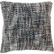 J-line - Kussen Tweed Acryl Katoen Blauw/wit - 45x45x12cm