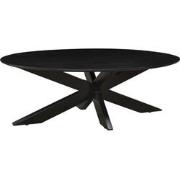 Livingfurn - Salontafel Oslo Ovaal Zwart -70x130x40 - Acaciahout