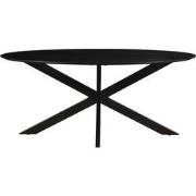 Livingfurn - Eetkamertafel Oslo Oval Spider Black 160 cm - Mangohout /...