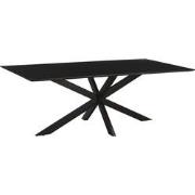 1x Livingfurn - Eetkamertafel Oslo Spider Black Acacia 220 cm - Acacia...