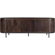 Livingfurn - TV Meubel Noor Walnut 170cm - Mangohout / Gecoat Staal