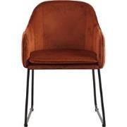 Livingfurn - Eetkamerstoel Benthe Rust Copper Velvet - Stof - 57x48x82