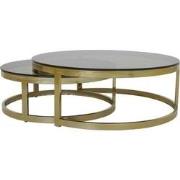 Light & Living - Salontafel MILAGRO - Ø100.5x36.5cm - Goud - Set van 2