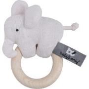 Baby's Only Houten baby rammelaar olifant gebreid - Classic Roze