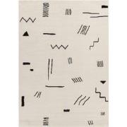 Modern Scandinavisch Tapijt BIEBE - Wit/Zwart - 200x275 cm