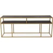 Stalux Side-table 'Teun' 200cm, kleur goud / zwart marmer