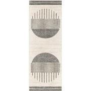 Modern Scandinavisch Loper Gang ENSO - Wit/Zwart - 80x220 cm