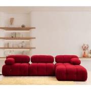 Modulaire bank 3-zits met hocker Bubble velvet rood