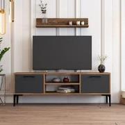 TV Meubel Set Riga Walnoot Antraciet Melamine 140x48x30 cm