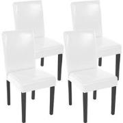 Cosmo Casa Set van 4 Eetkamerstoelen - Keukenstoelen - Kunstleer - Wit...