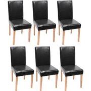 Cosmo Casa  Set van 6 eetkamerstoelen keukenstoelen Littau - Kunstleer...