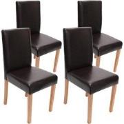 Cosmo Casa  Set van 4 eetkamerstoelen - keukenstoelen Littau - Leer - ...