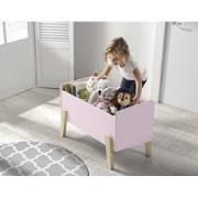 LUCEVI - Kiddy Speelkoffer - Speelgoedkist - Hout - Roze - 80x39x48cm