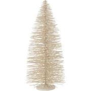 J-line - Kerstboom Decoratief Glitter Hout Wit Large - 27x27x70cm