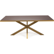 Stalux Eettafel 'Gijs' 240 x 100cm, kleur goud / bruin hout