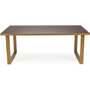 Stalux Eettafel 'Joop' 200 x 100cm, kleur goud / bruin hout