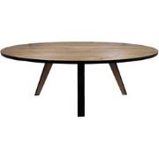 HSM Collection-Ovale Eettafel Milano-180x100x76-Naturel/Zwart-Acacia/M...