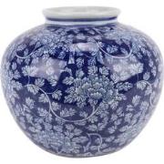 Fine Asianliving Chinese Vaas Blauw Wit Porselein D23xH20cm