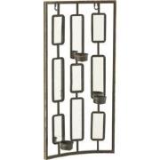 J-line - Wanddeco Theelichthouder Metaal/spiegel Grijs Small - 25x52x4...