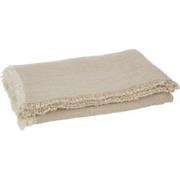 J-line - Plaid Franjes Katoen Mousseline Donker Beige - 130x180x1cm