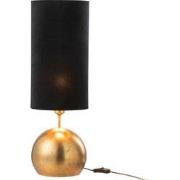 J-line - Lamp Bol Ijzer/fluweel Goud/zwart - 20.5x20.5x58cm