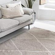 berber vloerkleed hoogpolig grijs/beige/zand/cream - scandinavisch - n...