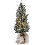 J-line - Kerstboom+led+pot Jute Plastiek Besneeuwd Groen Medium - 29x2...