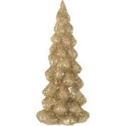 J-line - Kerstboom Deco Suiker Glas Blinkend Goud Large - 14x14x35cm