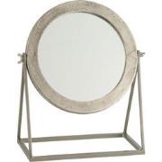 J-line - Spiegel Rond Op Voet Metaal Zilver - 35x30x15cm