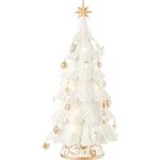 J-line - Kerstboom Led Ornamenten Resine Wit/goud Small - 24.5x24.5x51...