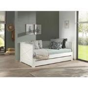 LUCEVI - Pino 93 Uitschuif Kajuitbed + Lattenbodem - Wit - 90/180x200 ...