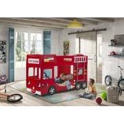 LUCEVI - Carbeds Fire Truck Stapelbed + 2x Matras - rood - 90x200 cm