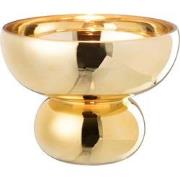 J-line - Windlicht Op Voet Afgerond Glas Goud - 23x23x17.5cm