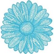 Unique Living - Placemat Flower 38cm Ø Light Blue