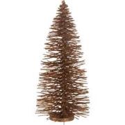 J-line - Kerstboom Decoratief Glitter Hout Bruin Medium - 20x20x48cm