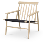 Canwood houten fauteuil whitewash - zwarte zitting