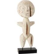 J-line - Figuur Primitief Albasia Hout Wit Medium - 19x9x59cm