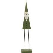 J-line - Kerstman Op Voet Hout Groen Small - 21x9x92cm