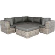 CERVO LOUNGE CORNER SET - ALU  -  WICKER - RATTAN MIXED BROWN