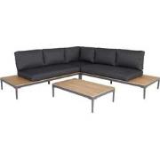 COLOMBUS LOUNGE CORNER SET  -  DARK ANTHRACITE - DARK GREY