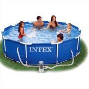 Intex Metal Frame zwembad 305 x 76 cm-Met 12-Volt filterpomp