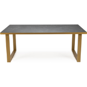 Stalux Eettafel 'Joop' 240 x 100cm, kleur goud / zwart marmer