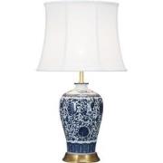 Fine Asianliving Chinese Tafellamp Klassiek Porselein Lotus Blauw