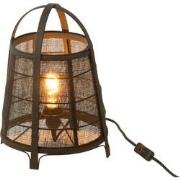 J-line - Lamp Rya Katoen/bamboe Zwart Small - 26x26x35cm