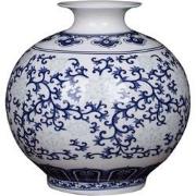 Fine Asianliving Chinese Vaas Porselein Handgeschilderd Blauw-Wit