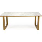 Stalux Eettafel 'Joop' 180 x 100cm, kleur goud / wit marmer